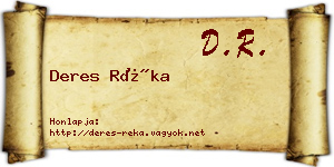 Deres Réka névjegykártya